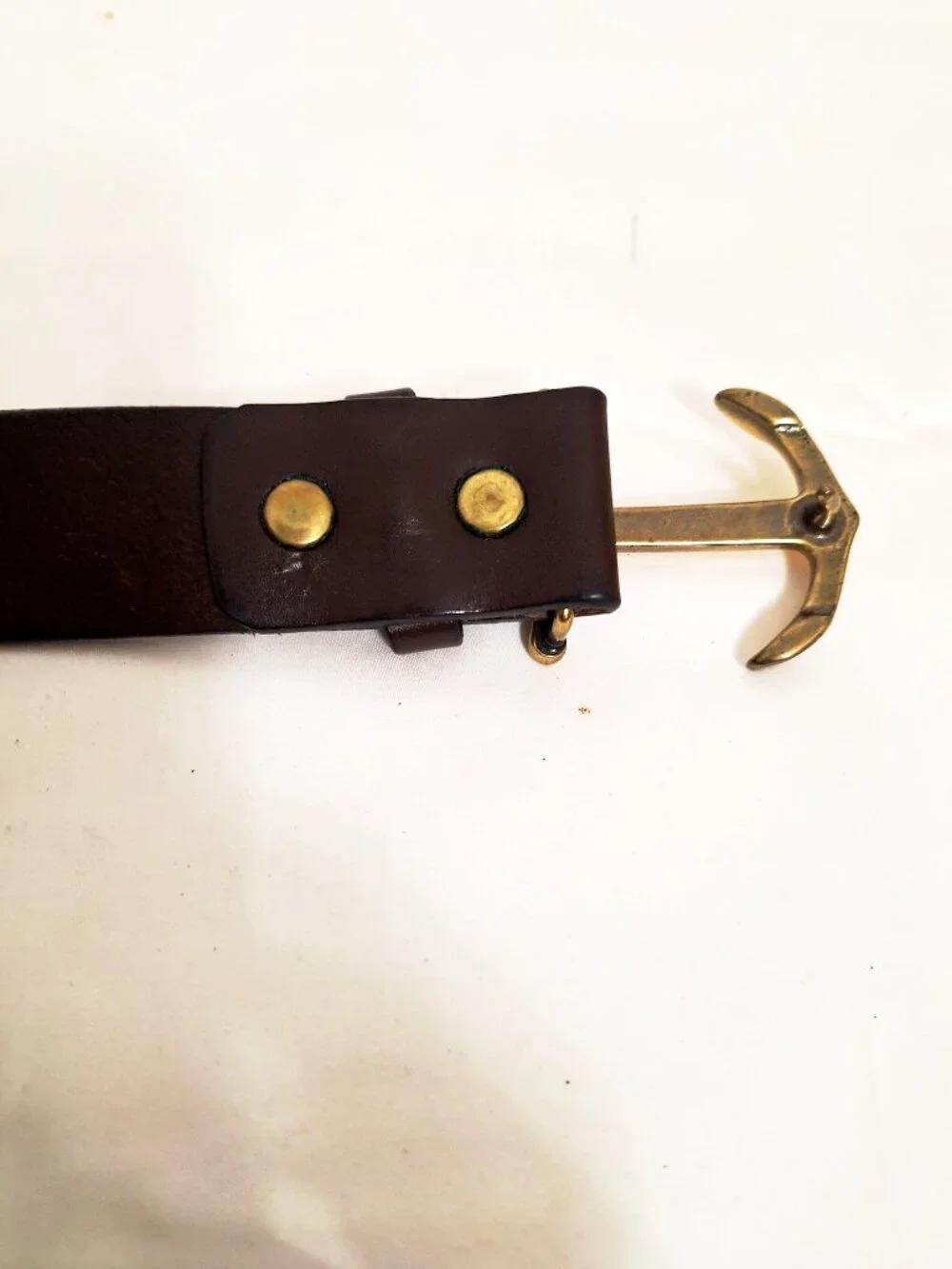 Vineyard Vines USA Leather Belt 42 Brown Anchor Buckle